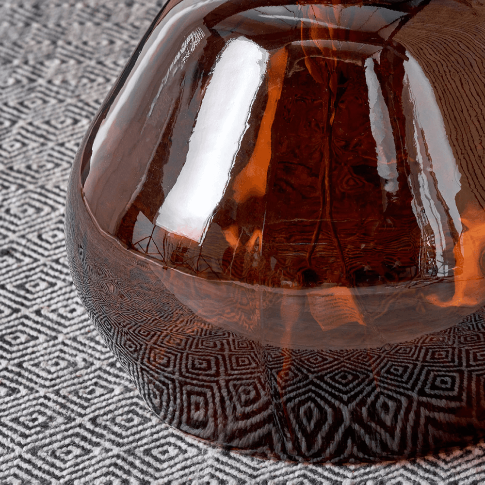 Organic Shaped Recycled Glass Vase, Pecan Brown