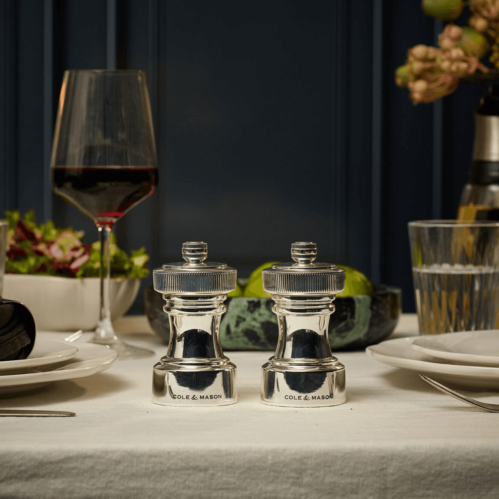 Hoxton Salt & Pepper Mill Set, Silver Plated