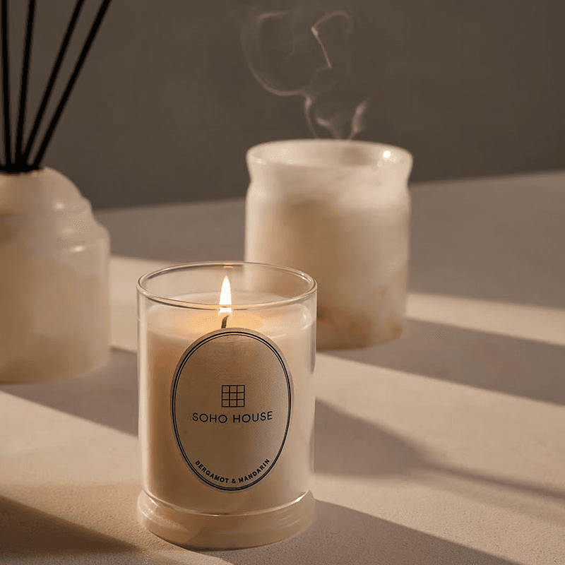 Bergamot & Mandarin Zest Marble Candle, Alabaster