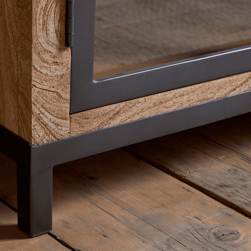 Nivri Mango Wood & Iron Sideboard, Black