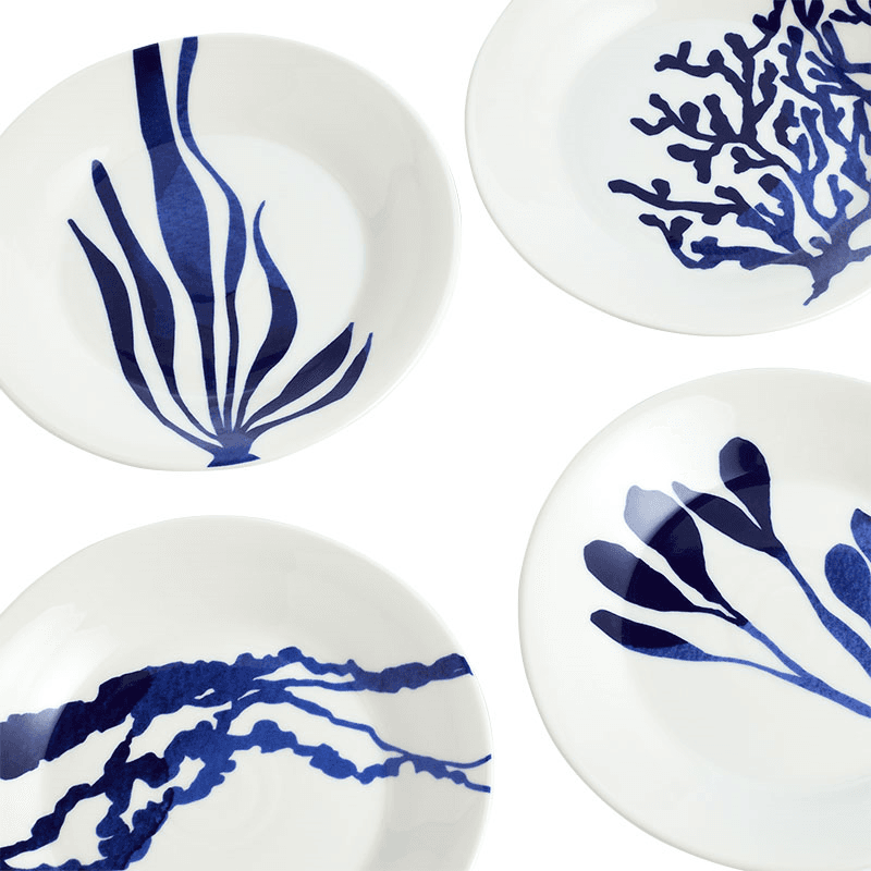 Pacific Set of 4 Tapas Plates, Blue