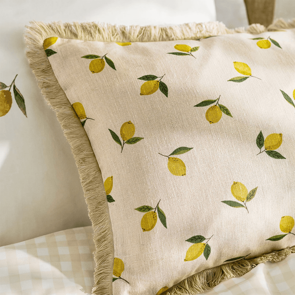 Lemons Cushion, Natural