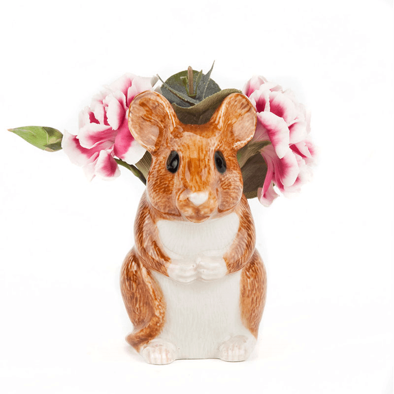 Wood Mouse Bud Vase, Brown