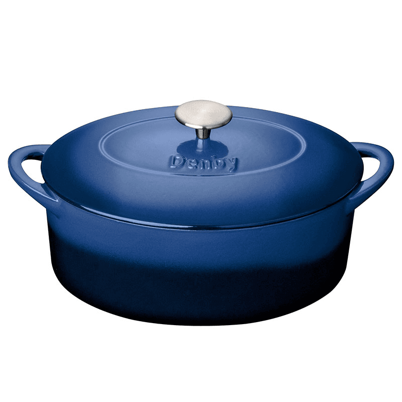Cast Iron Oval Casserole Dish, Cobalt Blue