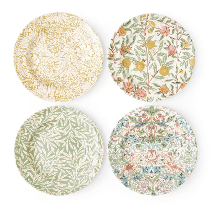 Morris & Co Set of 4 Plates, Multi