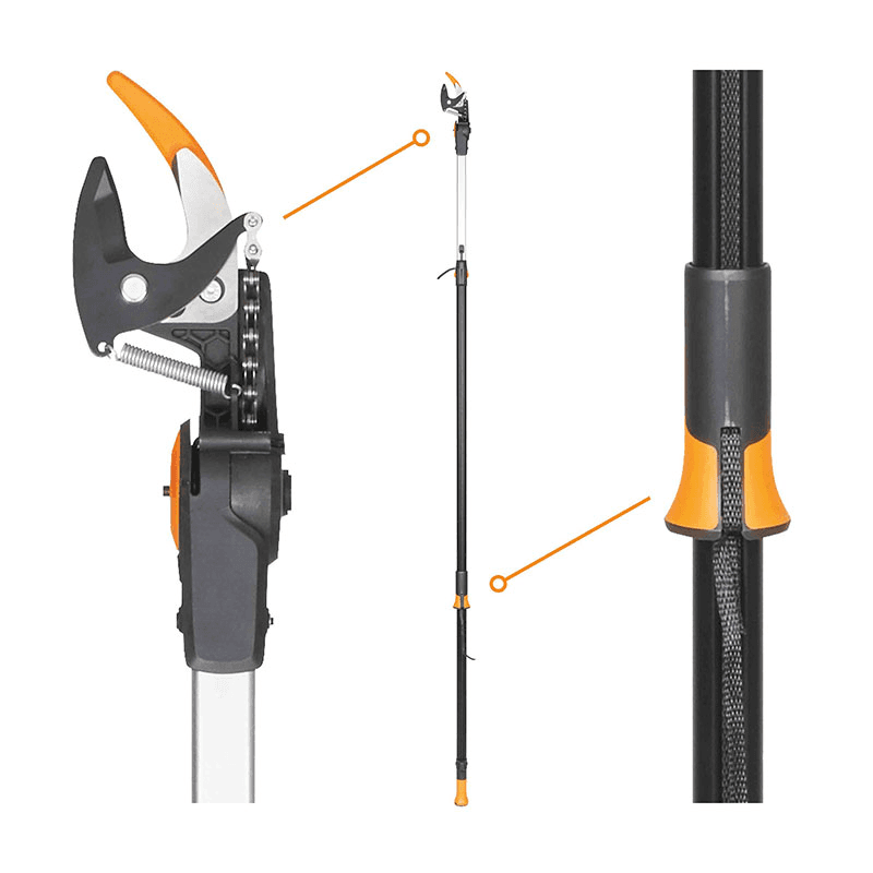 PowerGear Telescopic Tree Pruner, Black and Orange
