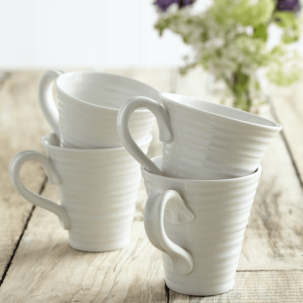 Ceramics Set of 4 mugs, White
