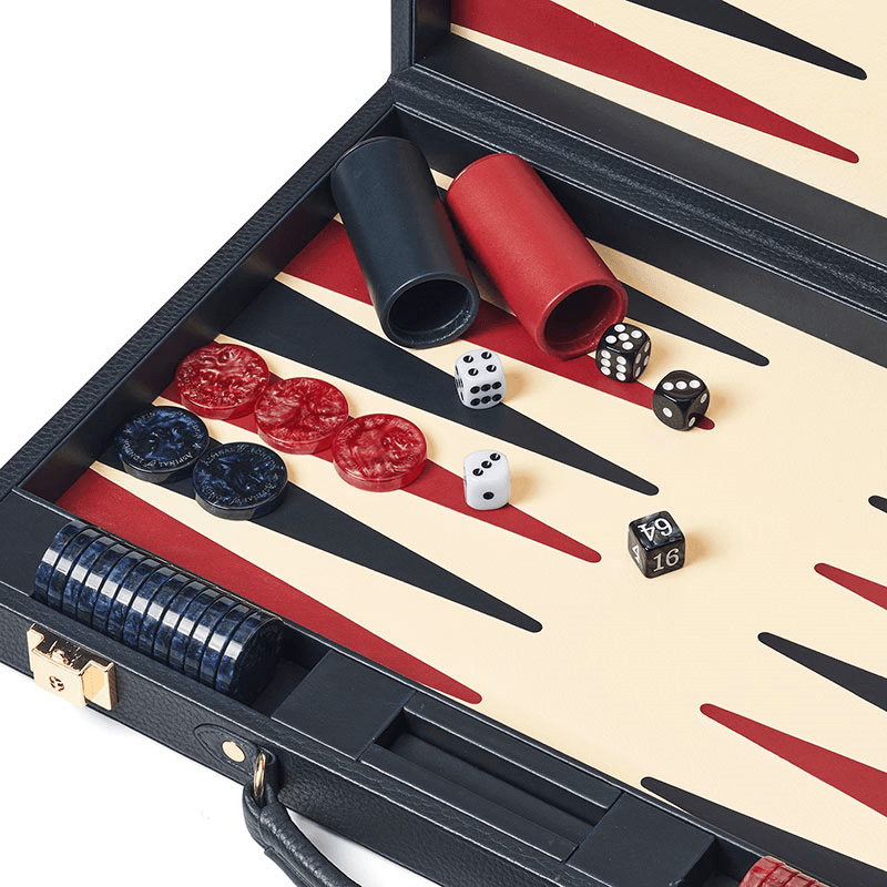 Backgammon Set, Navy Pebble