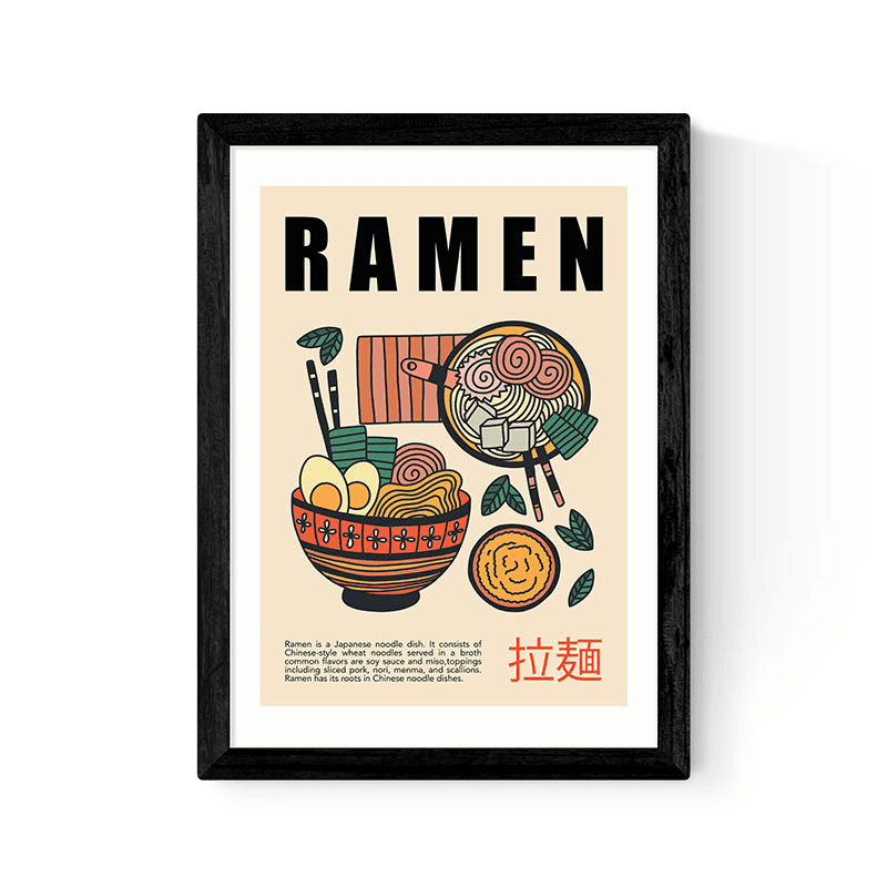 Luxe Poster Co Japanese Ramen Print, Black Frame