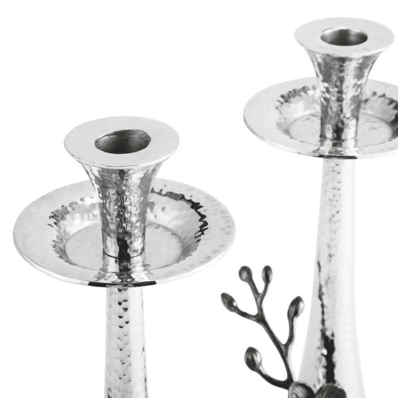 Black Orchid Set of 2 Candle Holders, Black