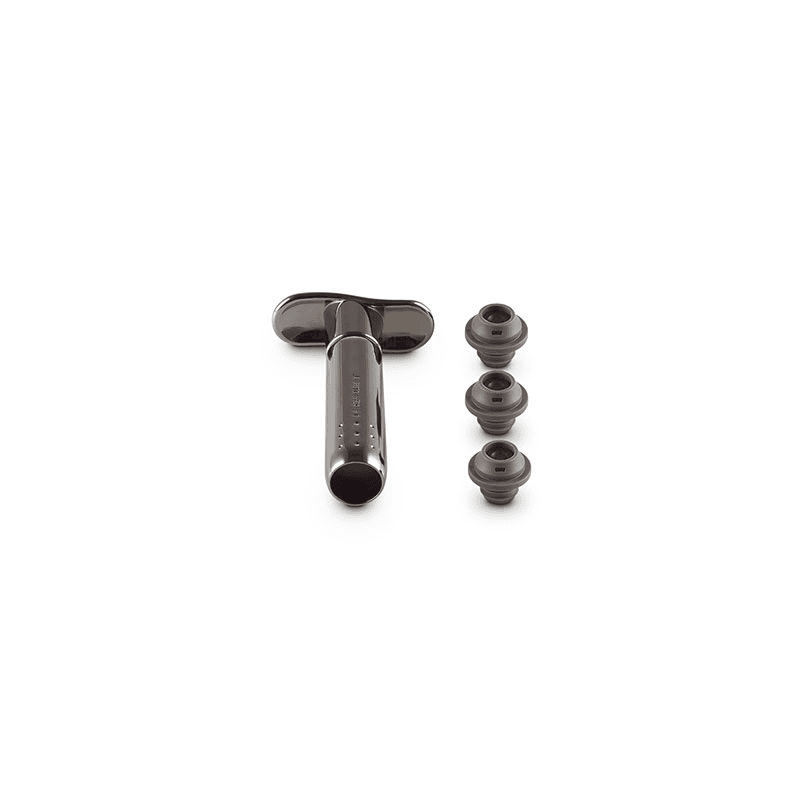 Wine accessories Wine Pump + 3 Stoppers, Black Nickel