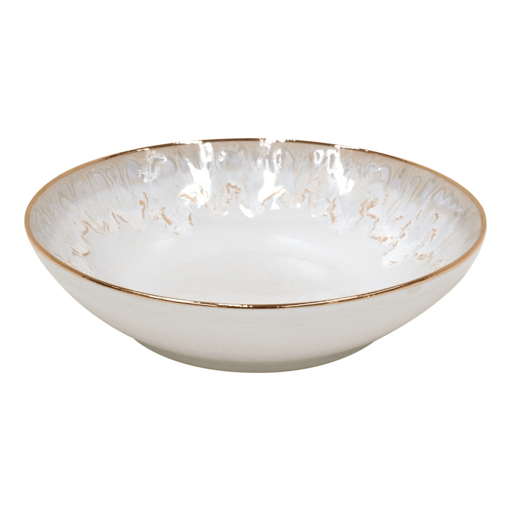 Taormina Set of 6 soup/pasta plates, White/Gold