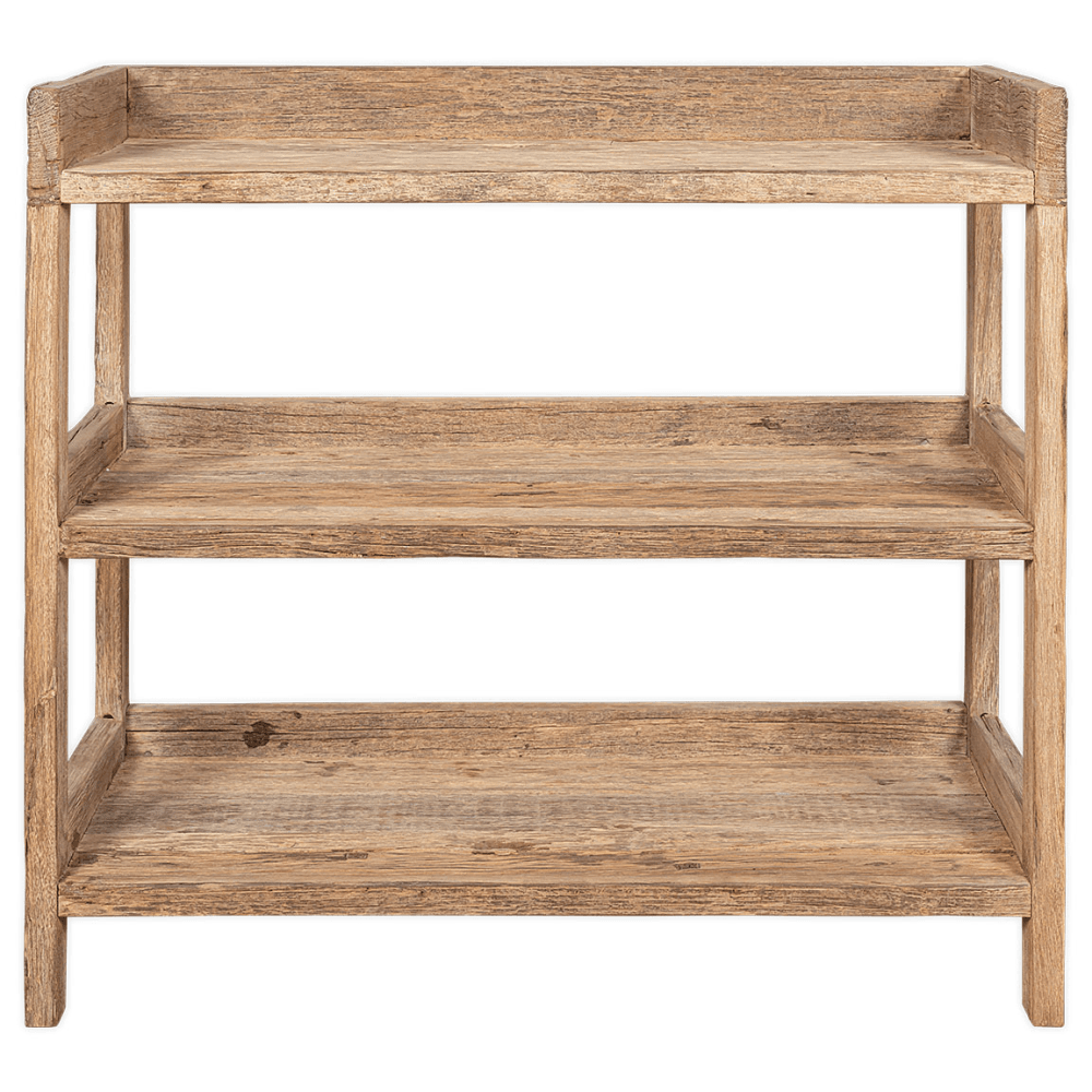 Ibo Reclaimed Wood Pantry Standing Shelves, Natural