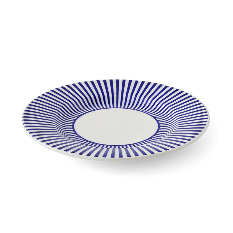 Stecatto Set of 4 Salad Plates, White and Blue