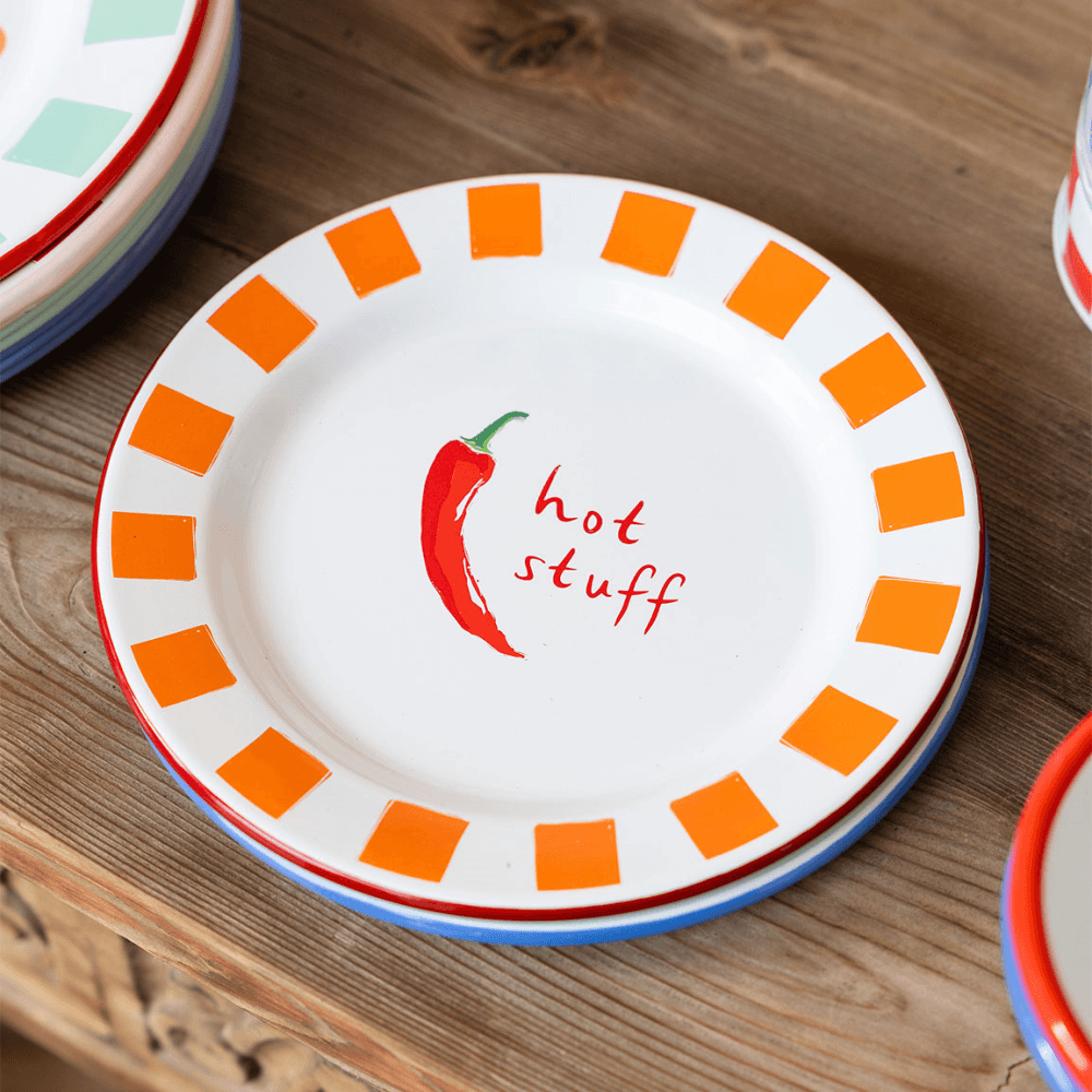 Bon appetit Enamel Plate, Chilli