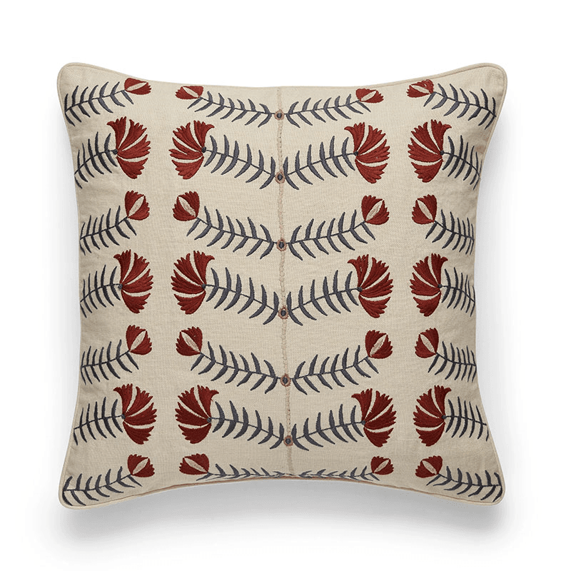 Highweald Cushion Cover, Red/Air Force Blue