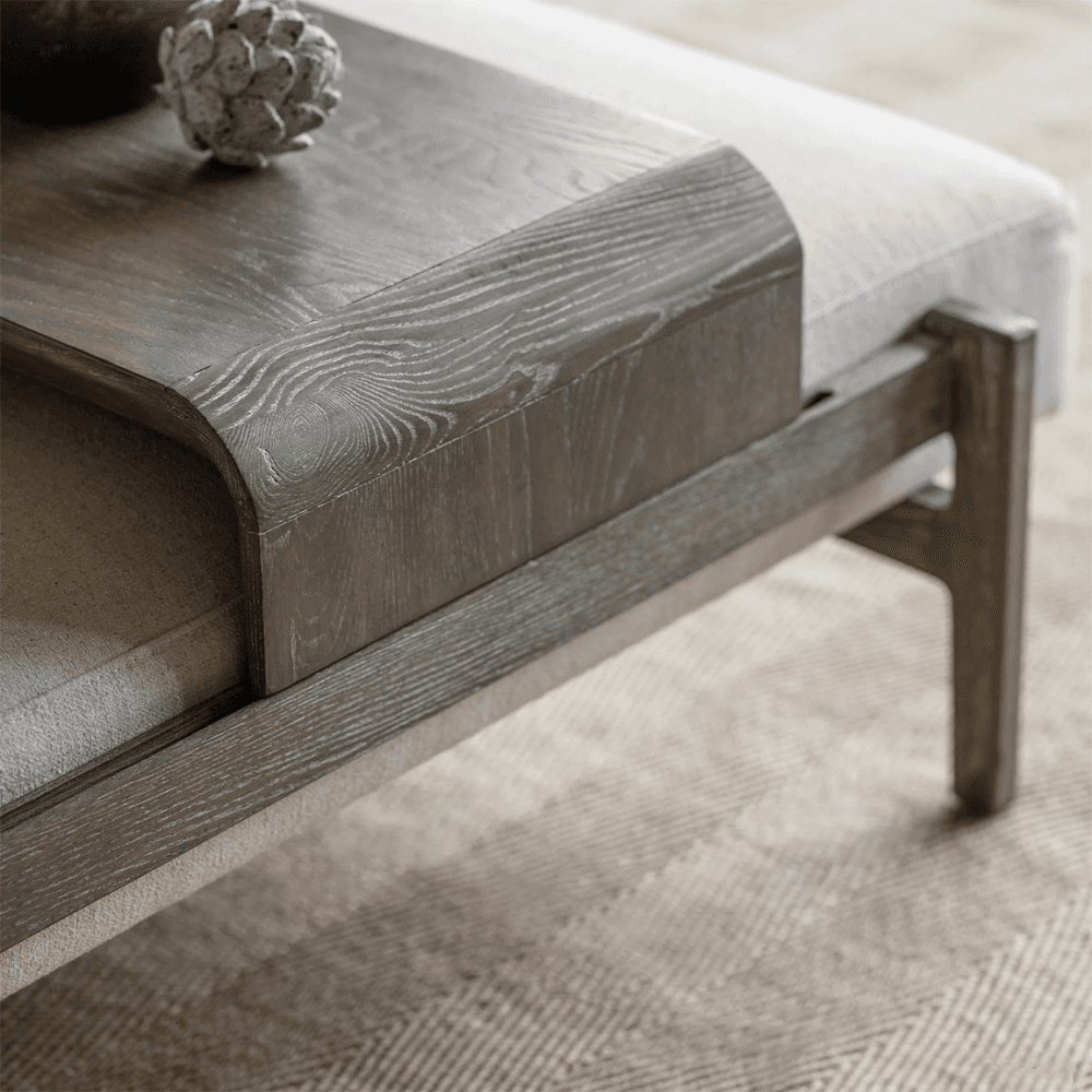 Musgrave Ottoman with Sliding Tray, Oatmeal
