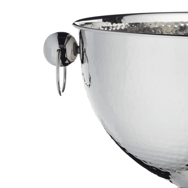 Champagne Bowl, Hammered Stainless Steel