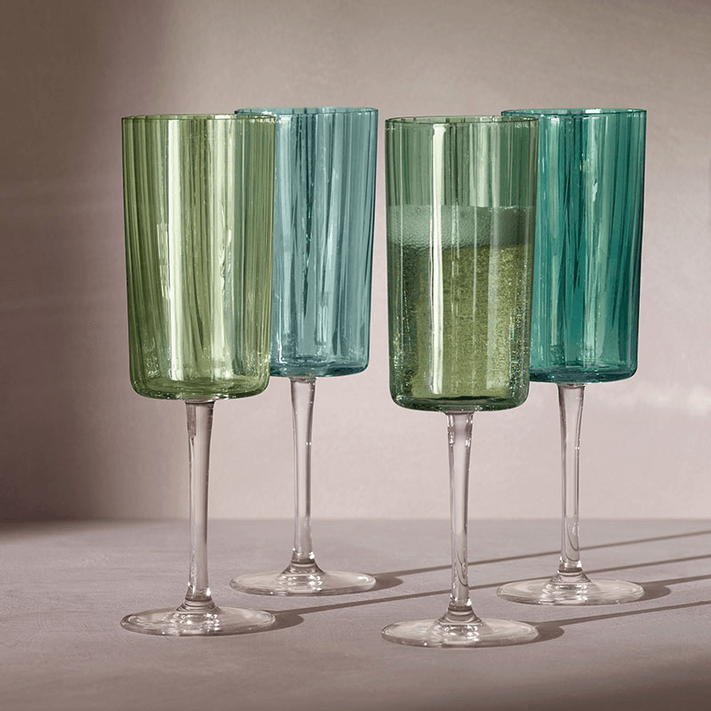 Gems Set of 4 Champagne Flutes