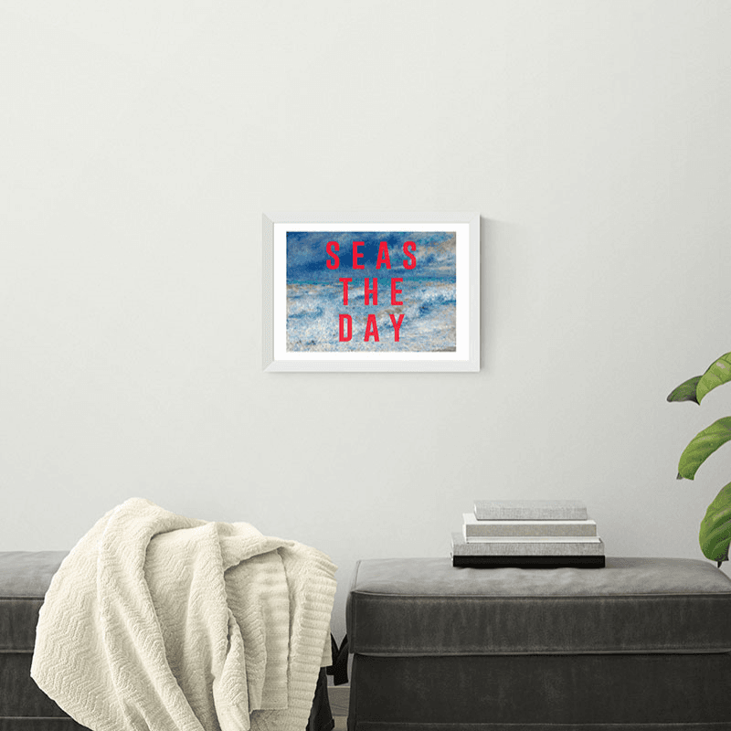 The 13 Prints Seas the Day Print, White Frame