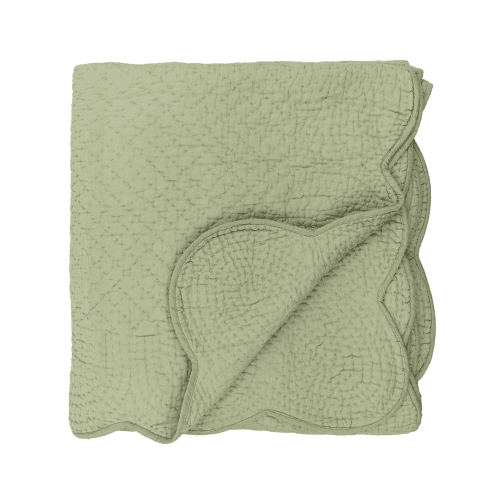 Image showing the Nina Scalloped Bedspread, Sage product.
