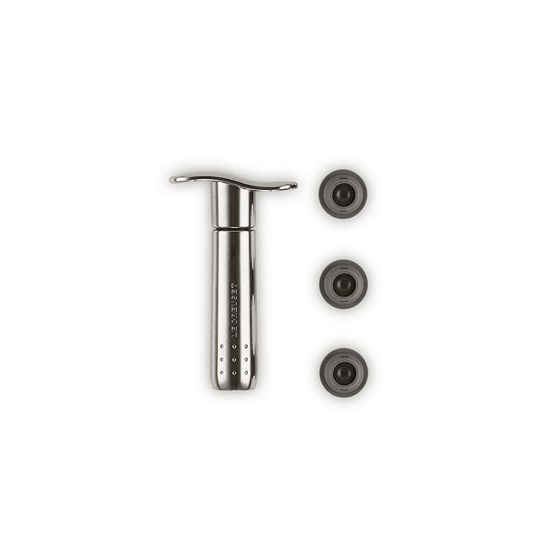 Wine accessories Wine Pump + 3 Stoppers, Black Nickel