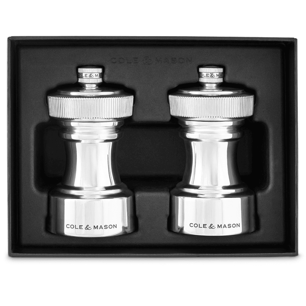 Hoxton Salt & Pepper Mill Set, Silver Plated