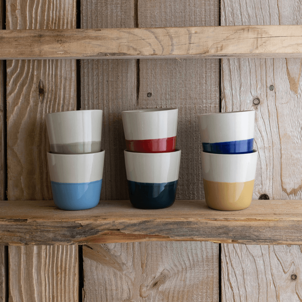 Rue Set of 6 Beakers, Mixed Colours
