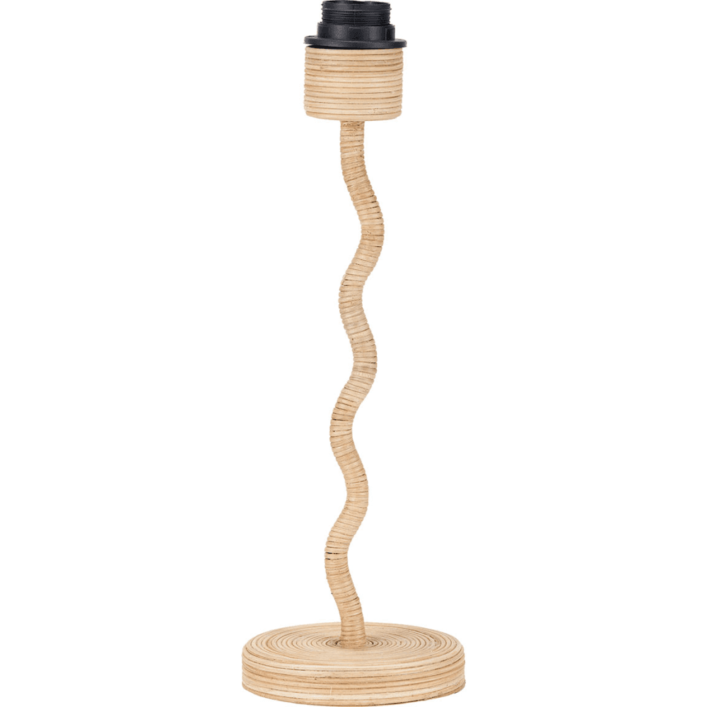 Palau Rattan Wave Table Lamp Base with Harley Slubby Hopsack Lampshade