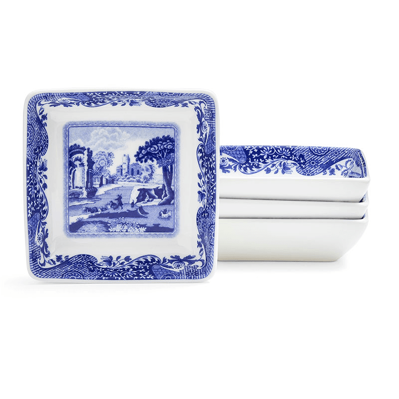Blue Italian Set of 4 Dishes, Blue
