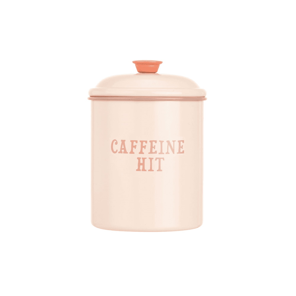 Caffine Hit Coffee Canister, Pink