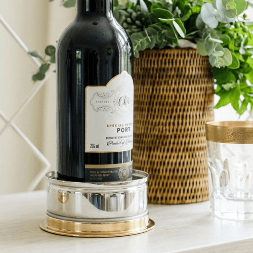 Image showing the Cartridge Bottle Coaster, Silver & Gold product.