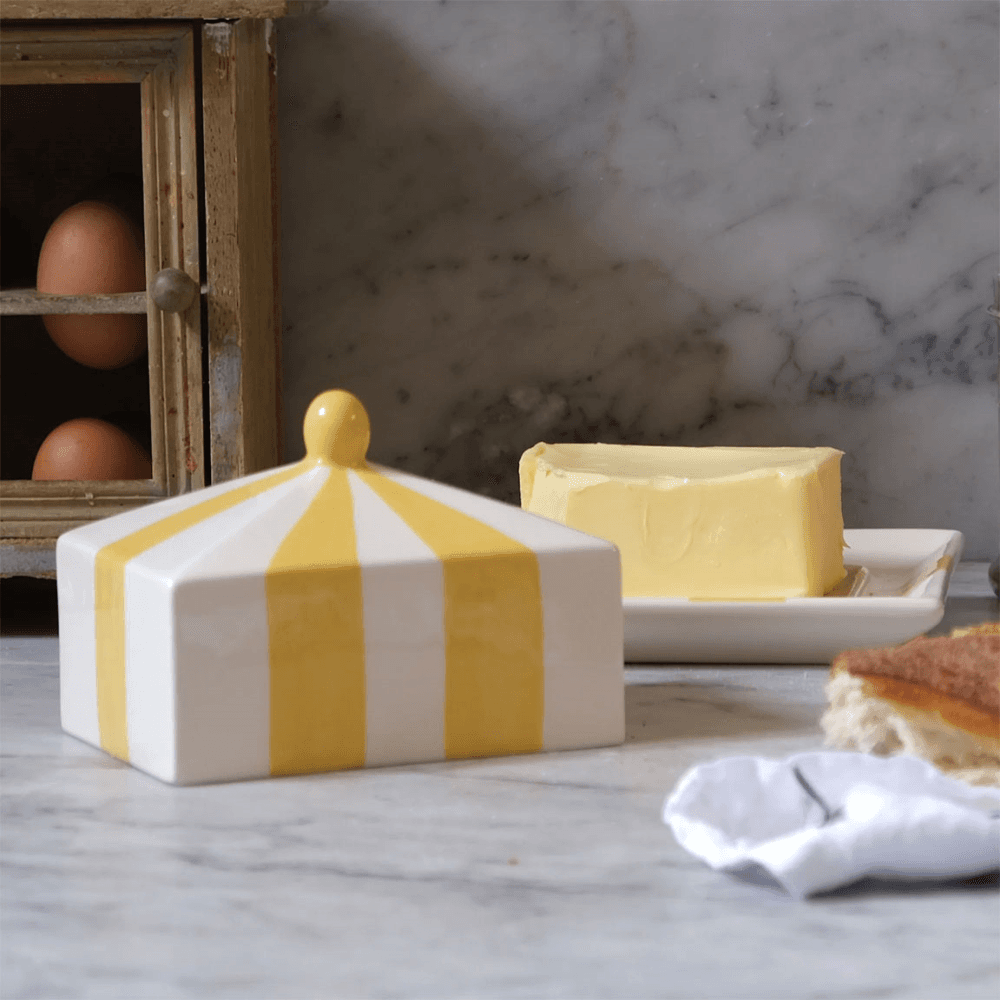 Circus Striped Butter Dish