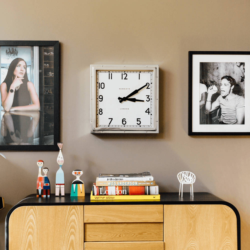 Quad Wall Clock, Polished Chrome Steel
