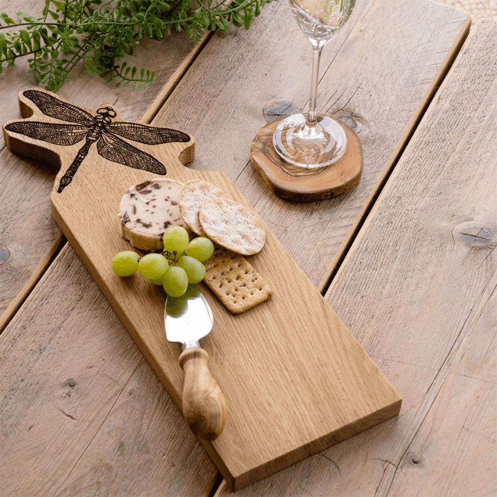 Dragonfly Oak Serving Board, Natural
