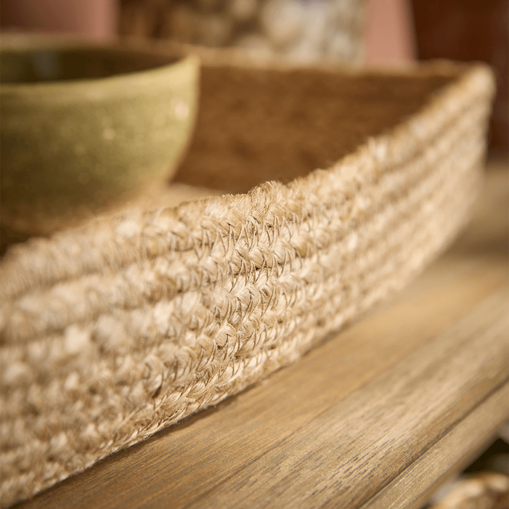 Jute Set of Two Trays, Natural