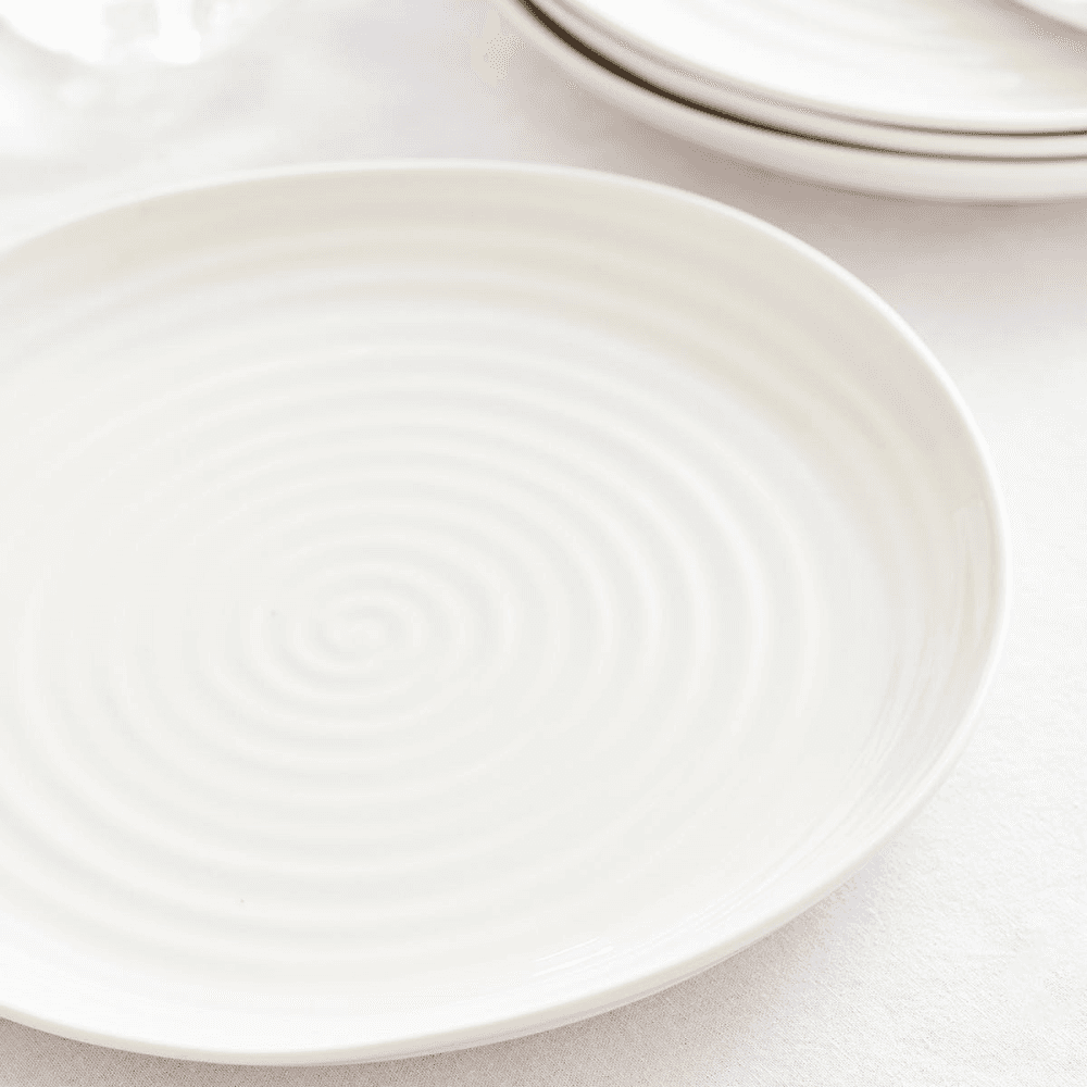 Ceramics Set of 4 dinner plates, White