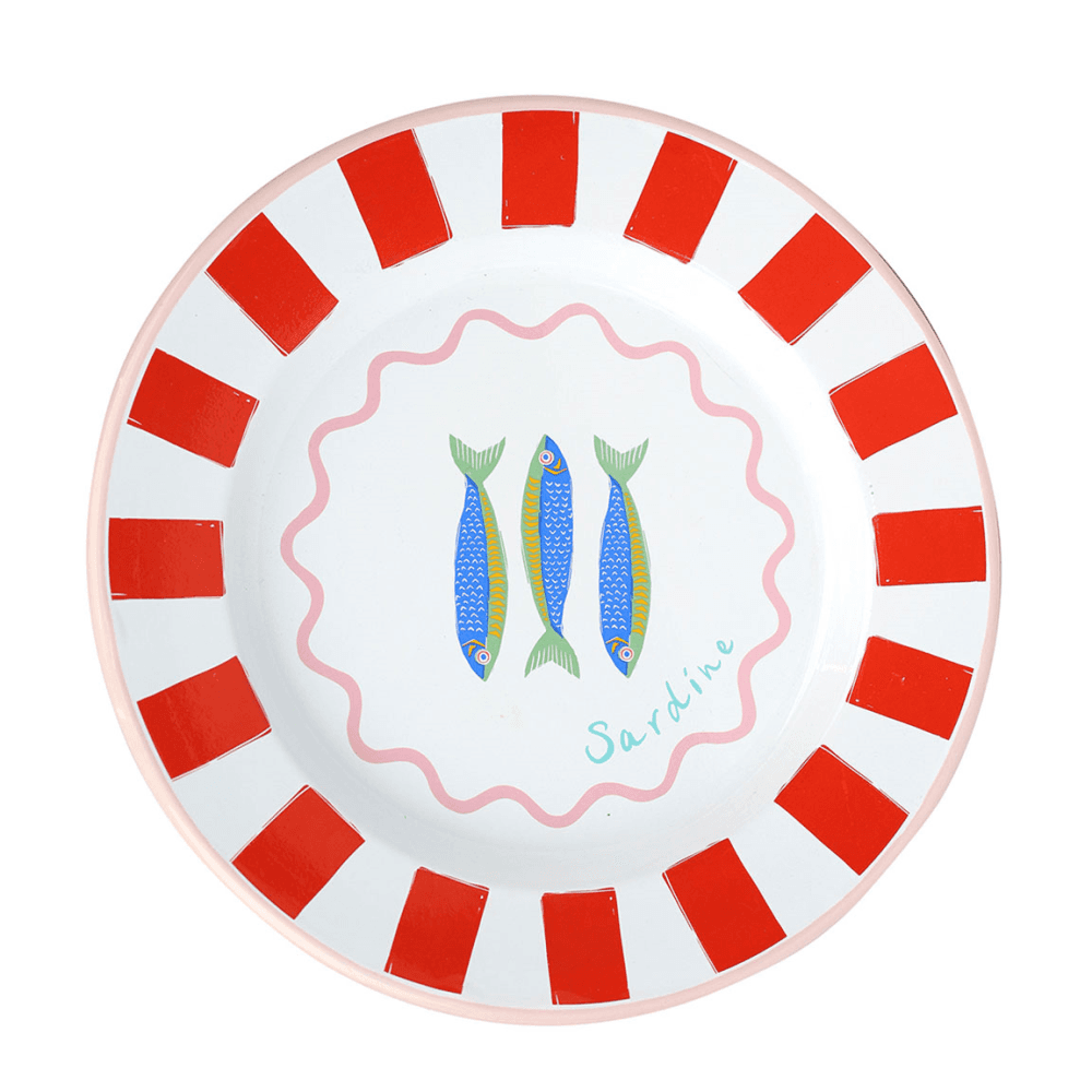 Bon appetit Enamel Plate, Fish