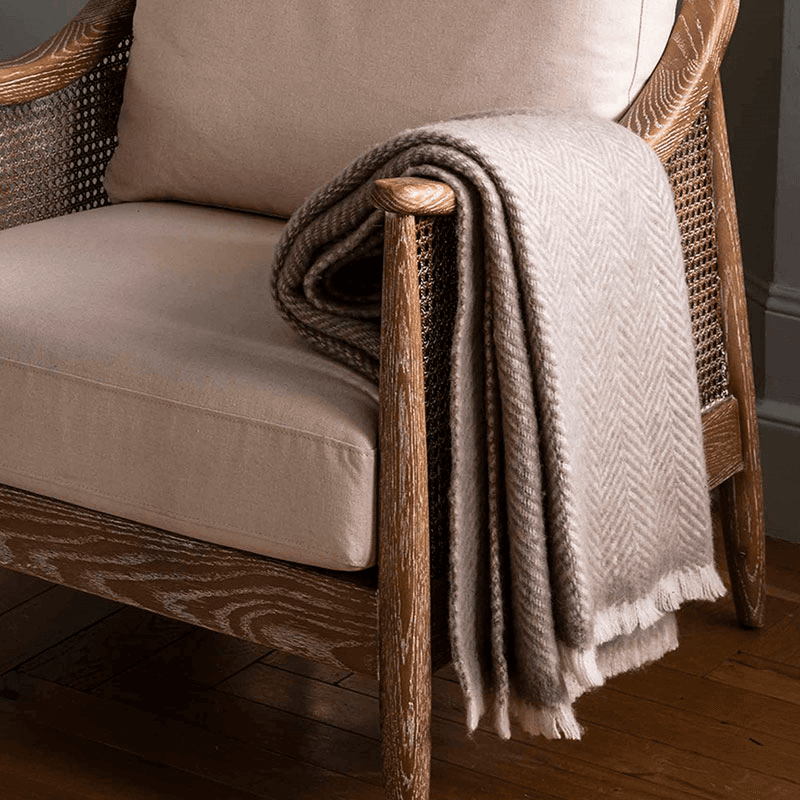 Leigh Herringbone Throw, Natural