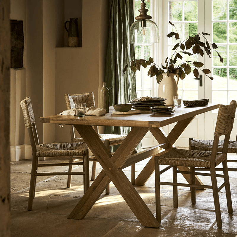 Wixford Set of 2 Dining Chairs, Oak Wood
