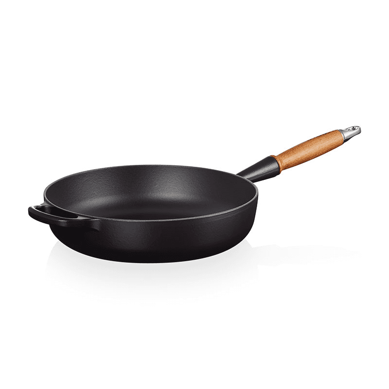 Signature Cast Iron Saute Pan with Wooden Handle