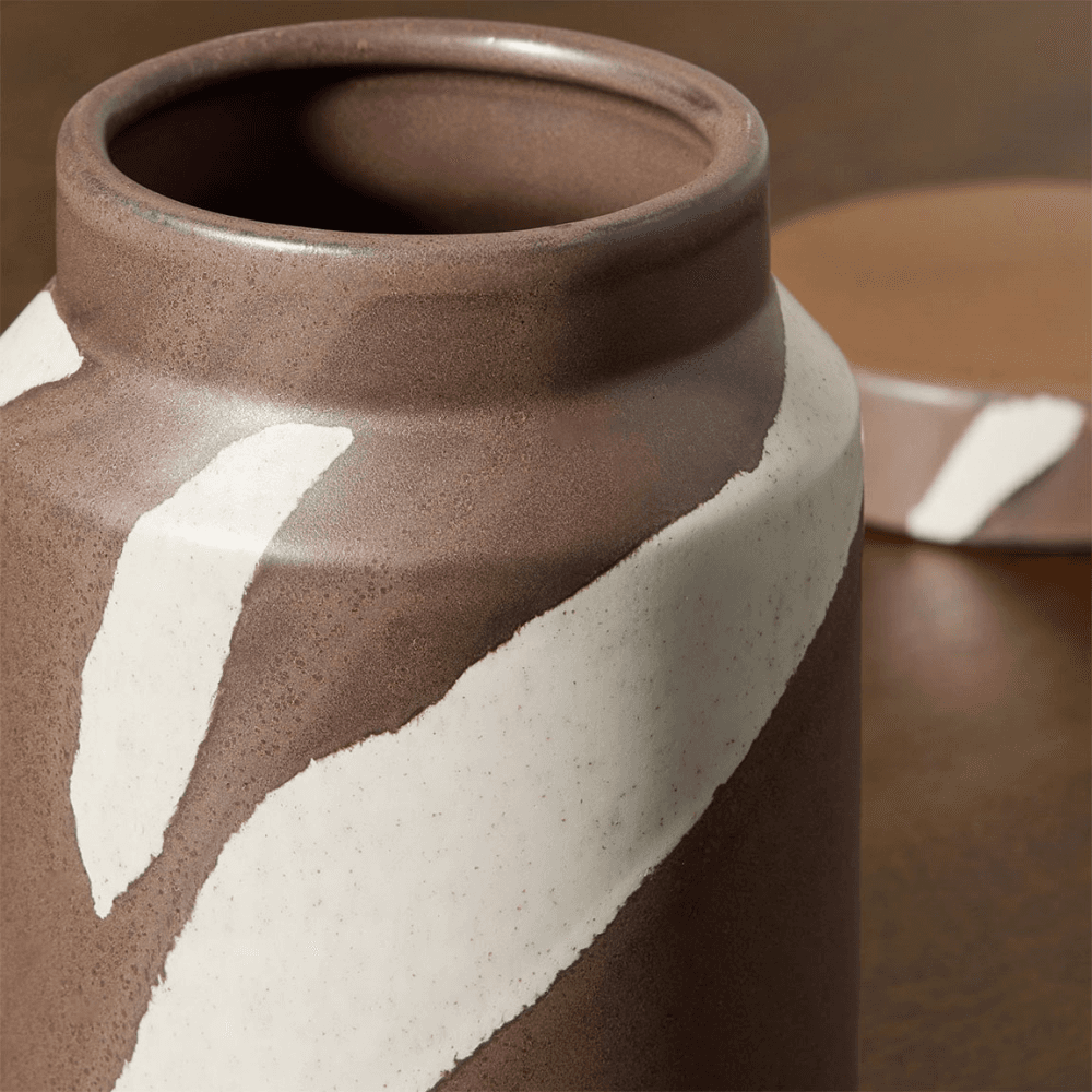 Travellers Rest Stripe Storage Jar, Brown