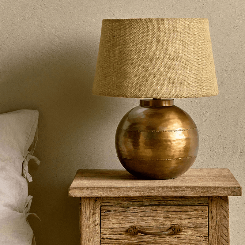 Rasan Table Lamp, Antique Brass