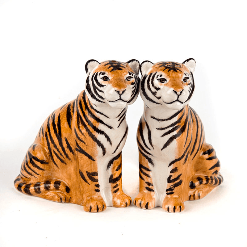 Tiger Salt & Pepper Shakers, Orange