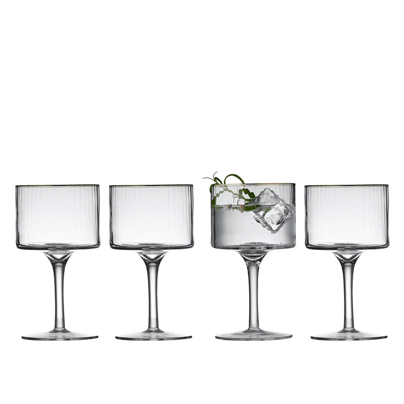 Palermo Set of 4 Gin & Tonic Glasses, Gold
