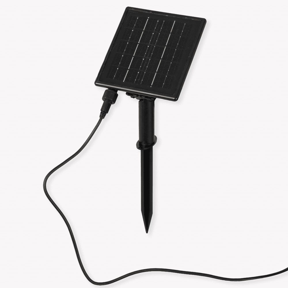Festoon Cylinder Lights Solar 10 Bulbs, Black