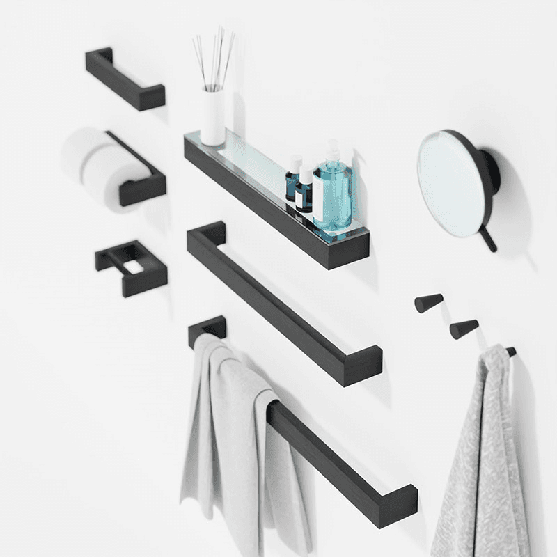 Slimline Hand Towel Rail, Dark Oak