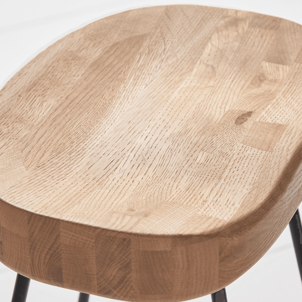 Weathered Oak & Metal Counter Stool, Natural