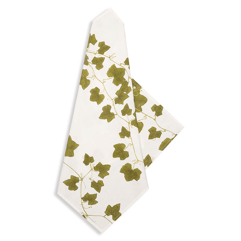 Ivy Herbarium Linen Napkin, Green