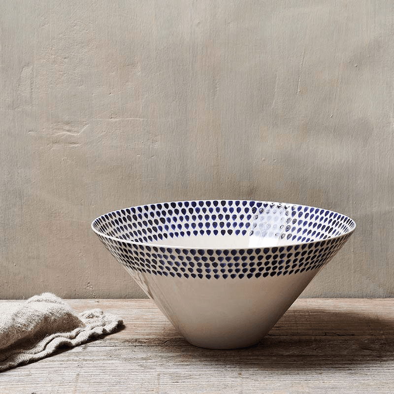 Indigo Drop Serving Bowl